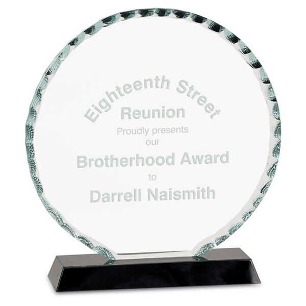 7 1/2" Round Facet Glass on Base Thumbnail