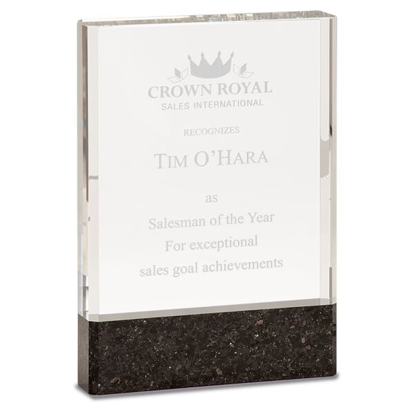 5" x 7" Fusion Crystal Award with Genuine Marble Thumbnail