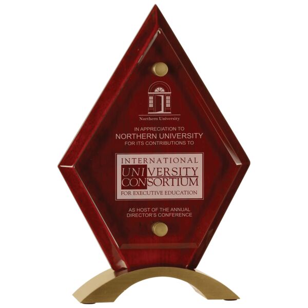 8 1/2" Diamond Piano Finish Floating Jade Glass Standup Thumbnail