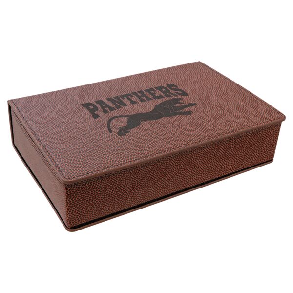 6 oz. Football Laserable Leatherette Flask Gift Set Thumbnail