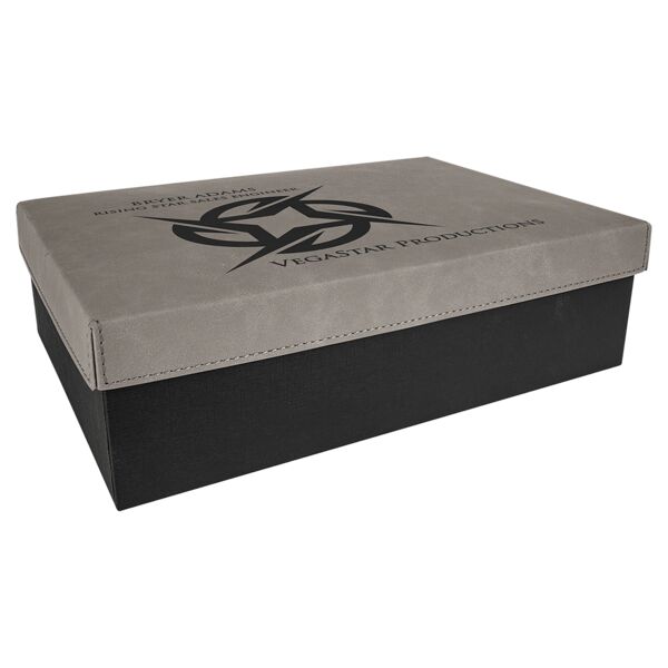 11 3/4" x 7 3/4" Gift Box with Laserable Leatherette Lid Thumbnail