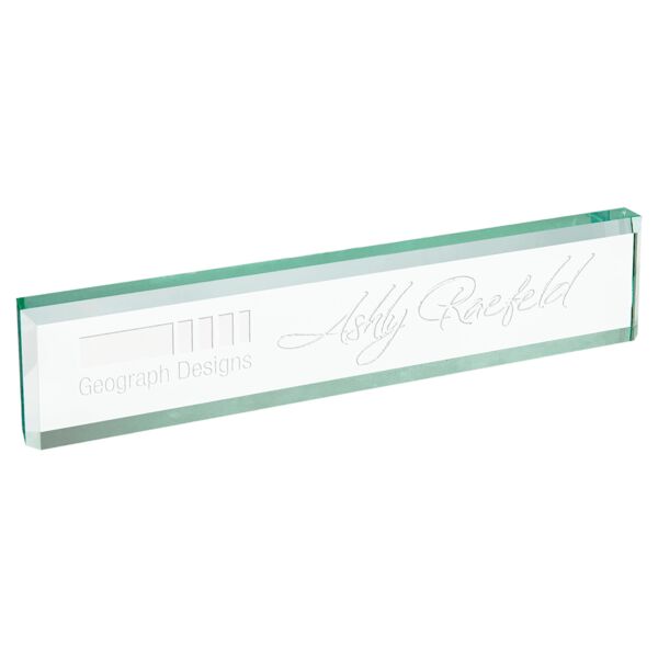 10" x 2" Jade Glass Desk Wedge Thumbnail