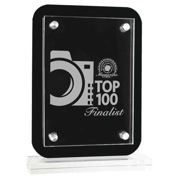 6 1/2" x 8 3/4" Floating Glass Standup Plaque Thumbnail