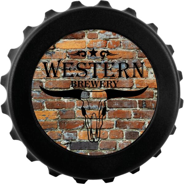 3" Magnetic Bottle-Cap Shaped Opener w/2" Insert Area/Insert Not Included Thumbnail