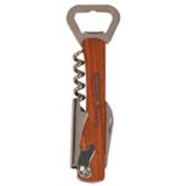 5 1/4" Wooden Bottle Opener & Wine Corkscrew Thumbnail