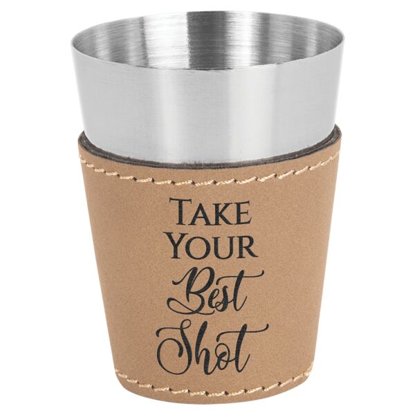 2 oz. Laserable Leatherette & Shot Glass Thumbnail