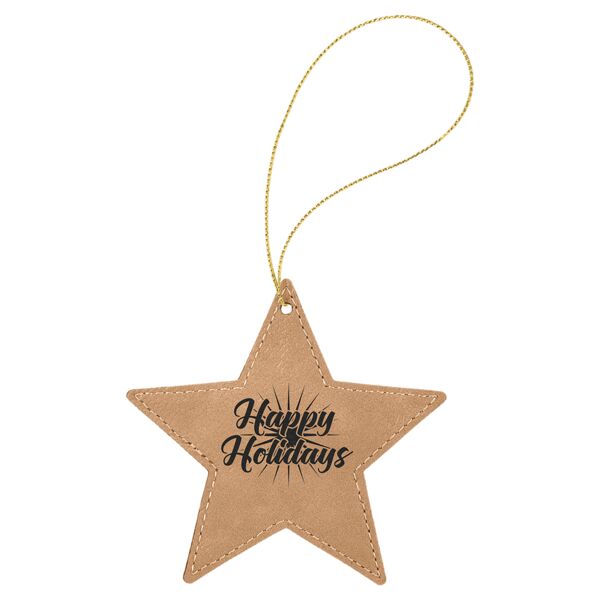 Laserable Leatherette Star Ornament with String Thumbnail