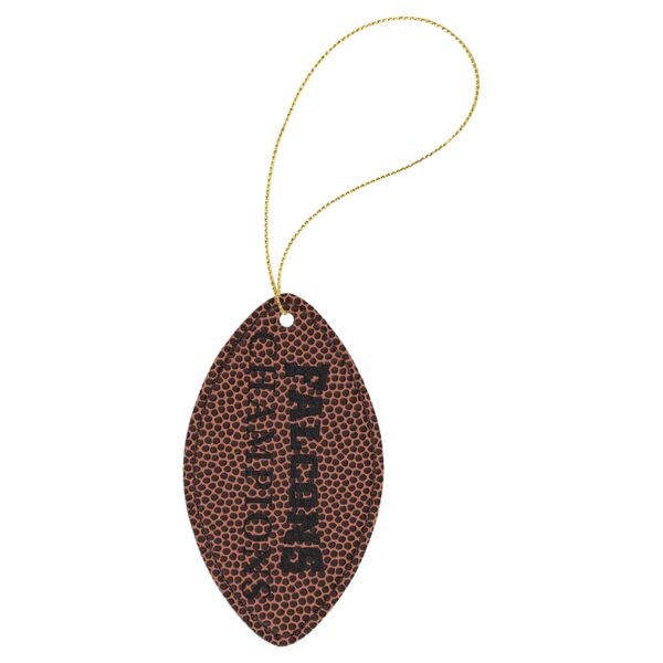 Football Laserable Leatherette Ornament with String Thumbnail