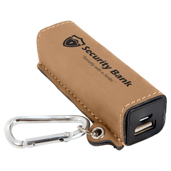 Laserable Leatherette 2200 mAh Power Bank with USB Cord Thumbnail