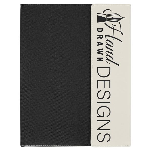 9 1/2" x 12" Laserable Leatherette / Canvas Portfolio with Note Pad Thumbnail
