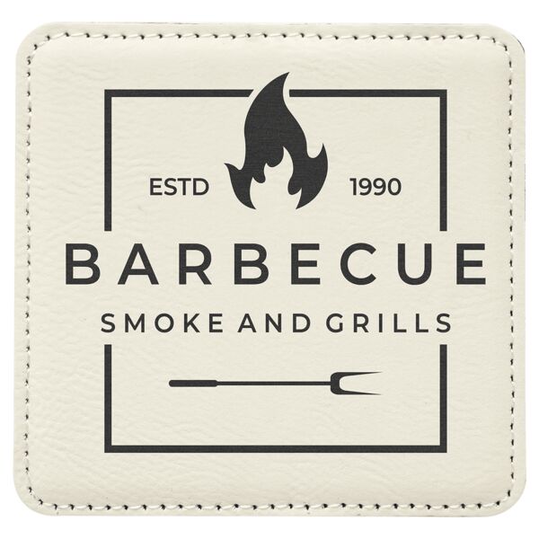 4" x 4" Square Laserable Leatherette Coaster Thumbnail