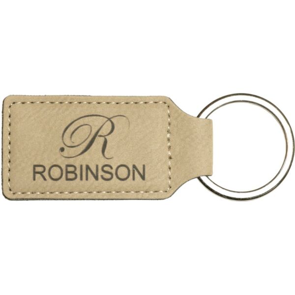 2 3/4" x 1 1/4" Laserable Leatherette Rectangle Keychain Thumbnail