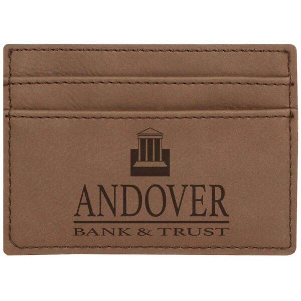 4" x 2 3/4" Laserable Leatherette Wallet Clip Thumbnail
