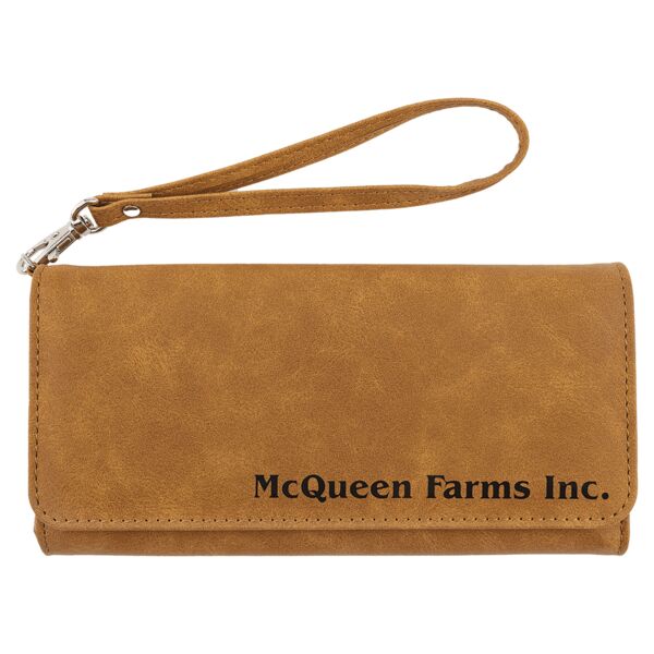 Wallet with Strap - Laserable Leatherette, Creekside Collection, 7 1/2" x 4" Thumbnail