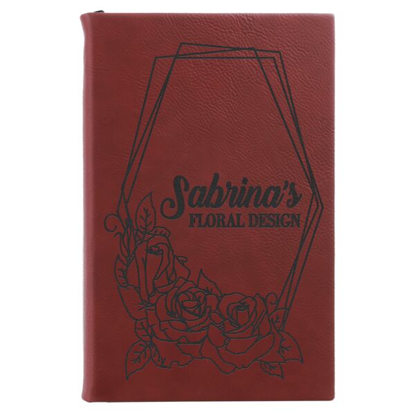 5 1/4" x 8 1/4" Rose Laserable Leatherette Sketch Book with Unlined Notepad Thumbnail