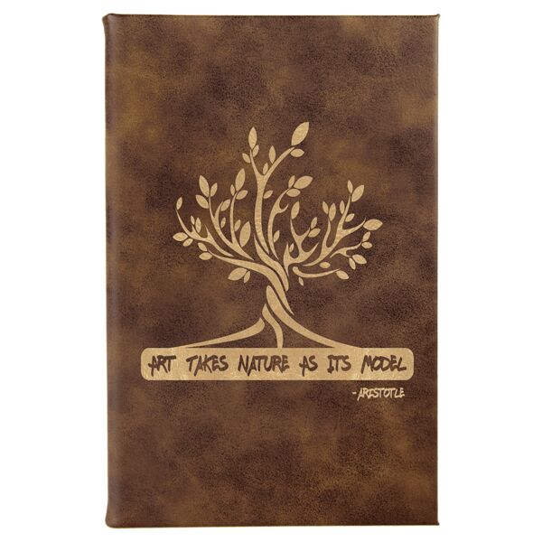 5 1/4" x 8 1/4" Rustic/ Laserable Leatherette Sketch Book with Unlined Notepad Thumbnail