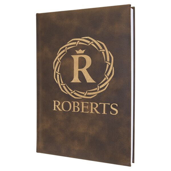 7" x 9 3/4" Rustic/ Laserable Leatherette Journal with Lined Notepad Thumbnail