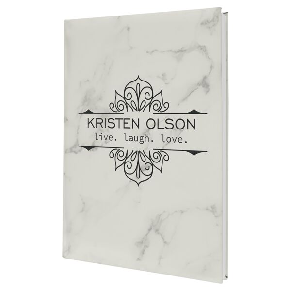 7" x 9 3/4" Marble Laserable Leatherette Journal with Lined Notepad Thumbnail
