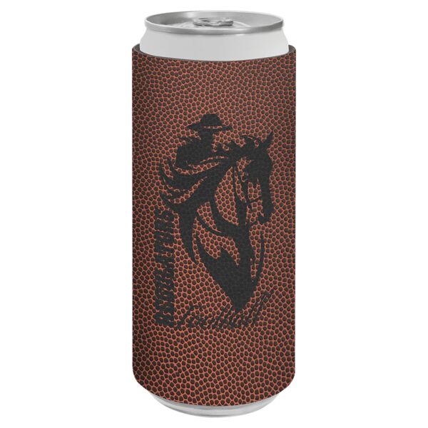 Football Laserable Leatherette Slim Beverage Holder Thumbnail