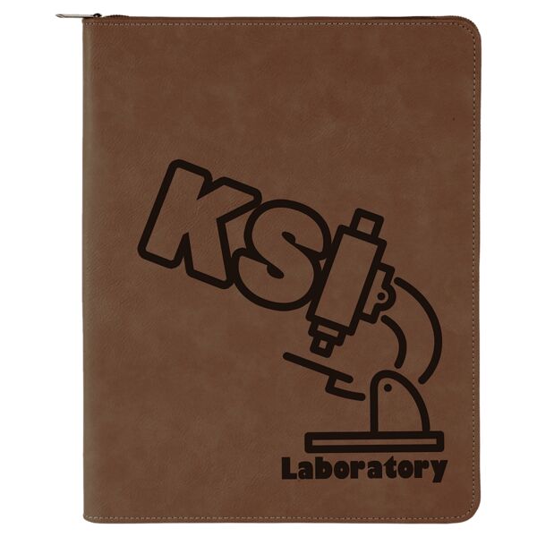 9 1/2" x 12" with Zipper Laserable Leatherette Portfolio with Notepad Thumbnail