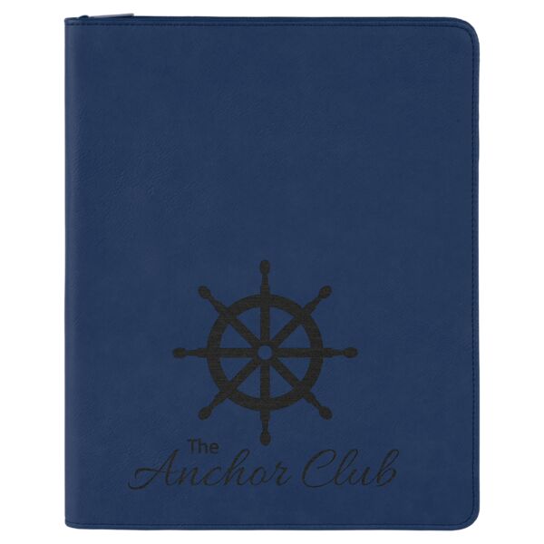 9 1/2" x 12" / with Zipper Laserable Leatherette Portfolio with Notepad Thumbnail