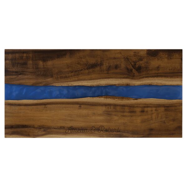 18"x 9" Acacia with Pearl Resin Serving Board Thumbnail