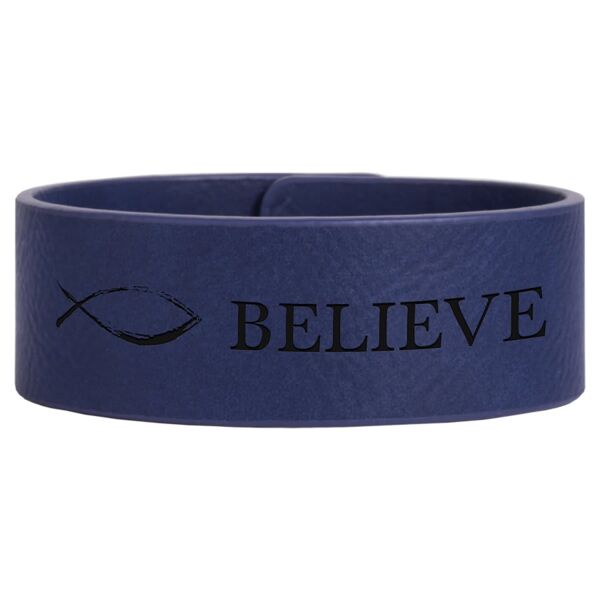 9 1/2" x 1" / Laserable Leatherette Cuff Bracelet Thumbnail