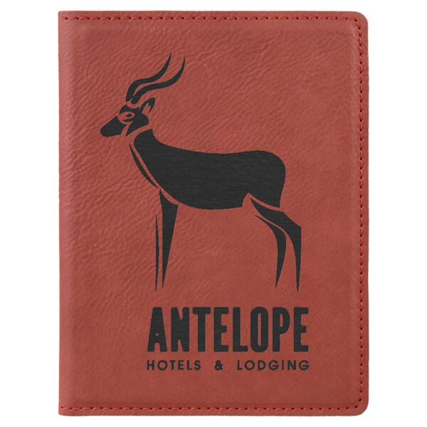 4 1/4" x 5 1/2" Rose Laserable Leatherette Passport Holder Thumbnail