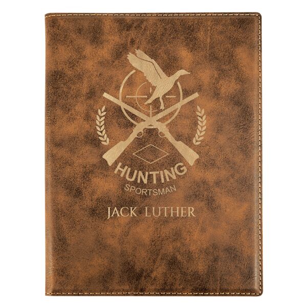 7" x 9" Rustic/ Laserable Leatherette Small Portfolio with Notepad Thumbnail