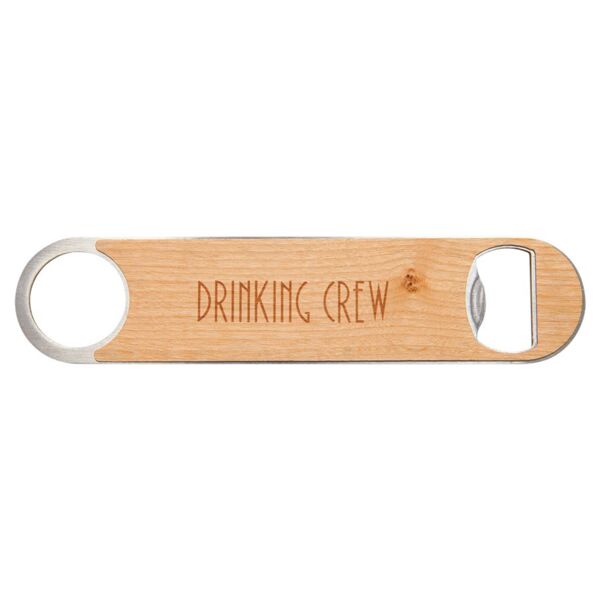 1 1/2" x 7" Bottle Opener with Wood Veneer Thumbnail