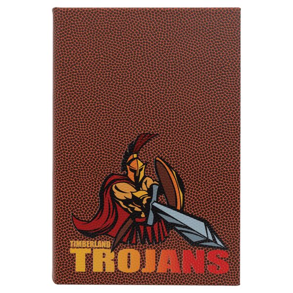 5 1/4" x 8 1/4" Football Laserable Leatherette Journal with Lined Notepad Thumbnail