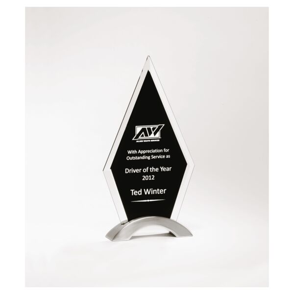 5 5/8" x 9 5/8" Beveled Glass with Silkscreen and Aluminum Accent Base Thumbnail