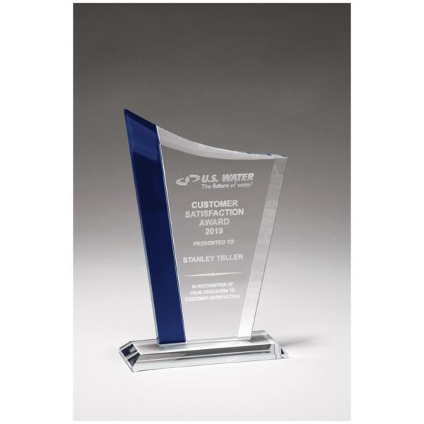 5 3/4" x 8 5/8" Zenith Series Glass Award with Glass Highlights Thumbnail