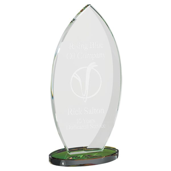 7 7/8" Flame Series Glass Award with Prism-Effect Base Thumbnail