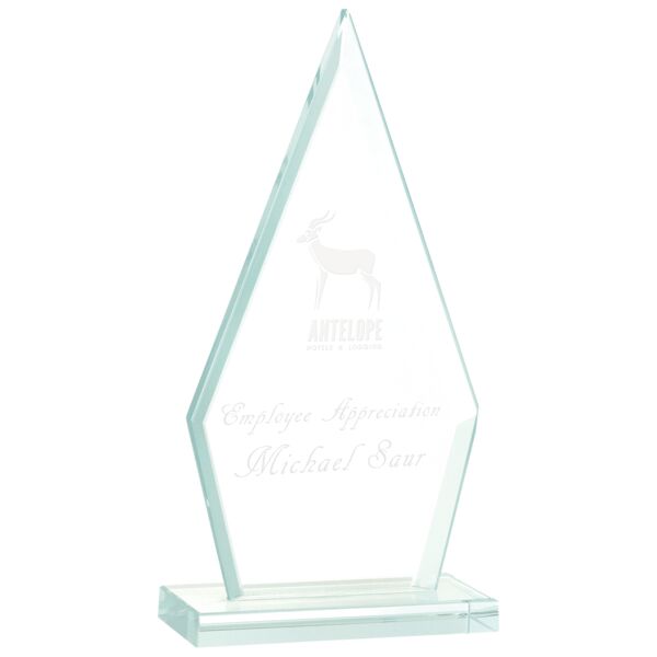 7 1/2" Triangle Jade Glass Award Thumbnail