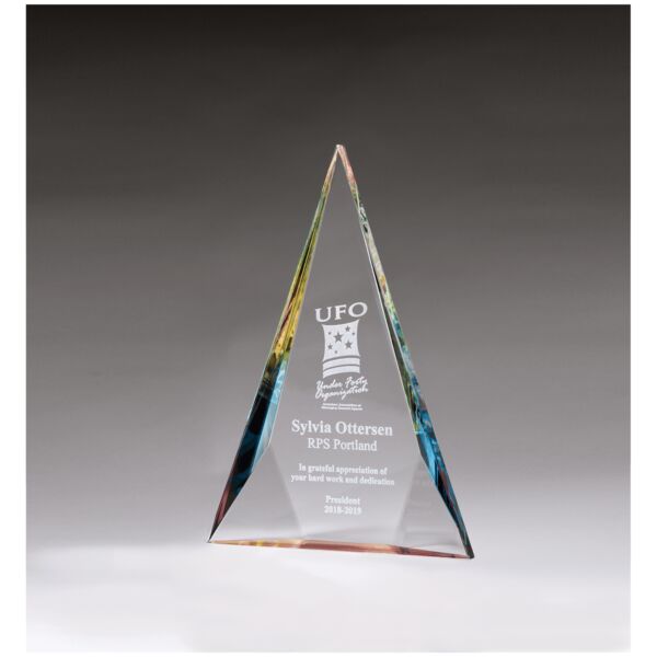 7 1/8" x 10" x 1 1/8" (Tapered) Diamond Series Crystal with Prism-Effect Thumbnail