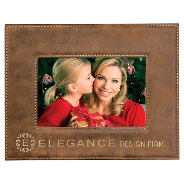 4" x 6" Rustic/ Laserable Leatherette Photo Frame Thumbnail