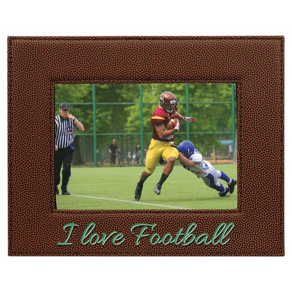 5" x 7" Football Laserable Leatherette Photo Frame Thumbnail
