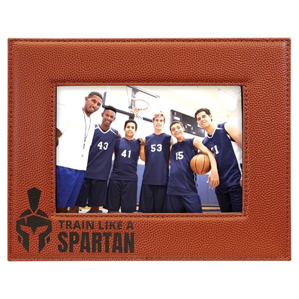 5" x 7" Basketball Laserable Leatherette Photo Frame Thumbnail