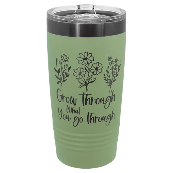 Polar Camel 20 oz. Summer Sage/ ION-Plated Ringneck Tumbler with Slider Lid Thumbnail
