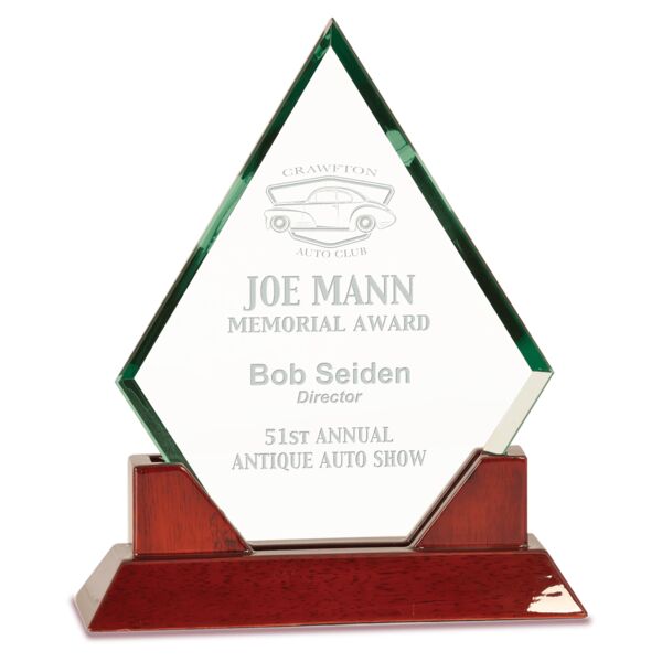 9 1/2" Jade Diamond Prestige Glass with Piano Finish Base Thumbnail