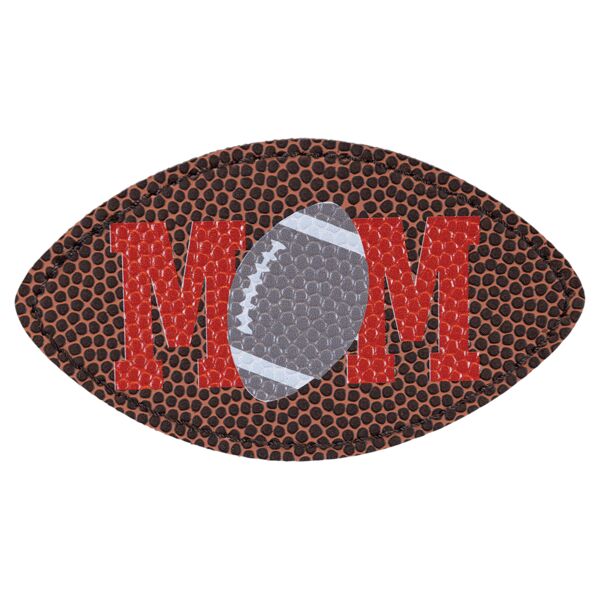 3 1/2" x 2" Football Shaped Laserable Leatherette Patch with Adhesive Thumbnail
