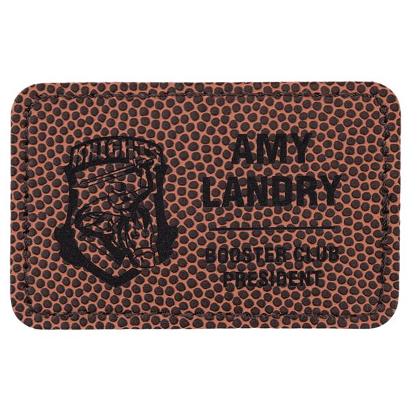 3" x 2" Rectangle Football Laserable Leatherette Patch with Adhesive Thumbnail