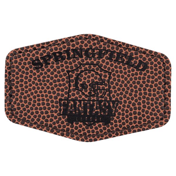 3" x 2" Hex Football Laserable Leatherette Patch with Adhesive Thumbnail