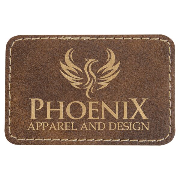 3" x 2" Rustic/ Laserable Leatherette Rectangle Patch with Kota Pro Adhesive Thumbnail