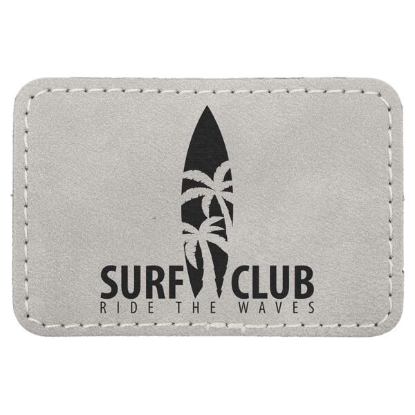 3" x 2" Light Premier Laserable Leatherette Rectangle Patch with Kota Pro Adhesive - Creekside Collection Thumbnail