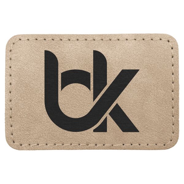 3" x 2" Light Tan Premier Laserable Leatherette Rectangle Patch with Kota Pro Adhesive - Creekside Collection Thumbnail