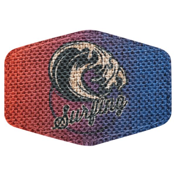 3 1/2" x 2 1/2" Burlap Hex Sublimatable Patch with Adhesive Thumbnail