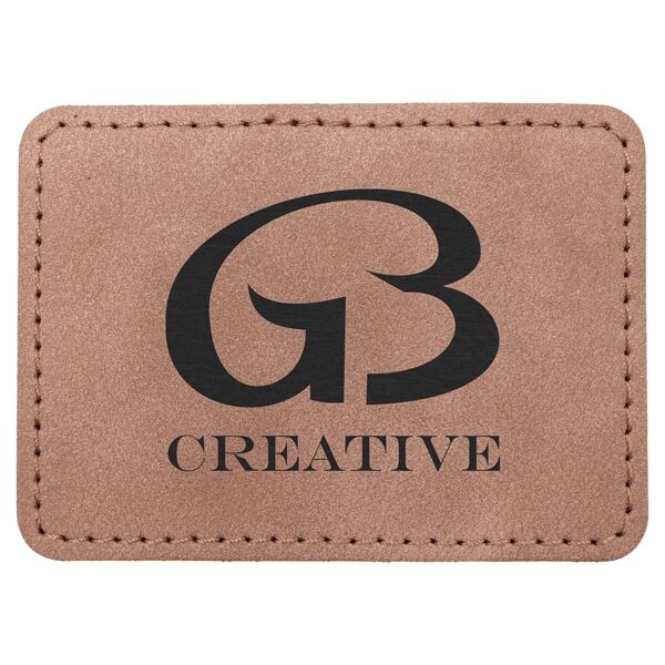 3 1/2" x 2 1/2" Blush Premier Laserable Leatherette Rectangle Patch with Kota Pro Adhesive - Creekside Collection Thumbnail