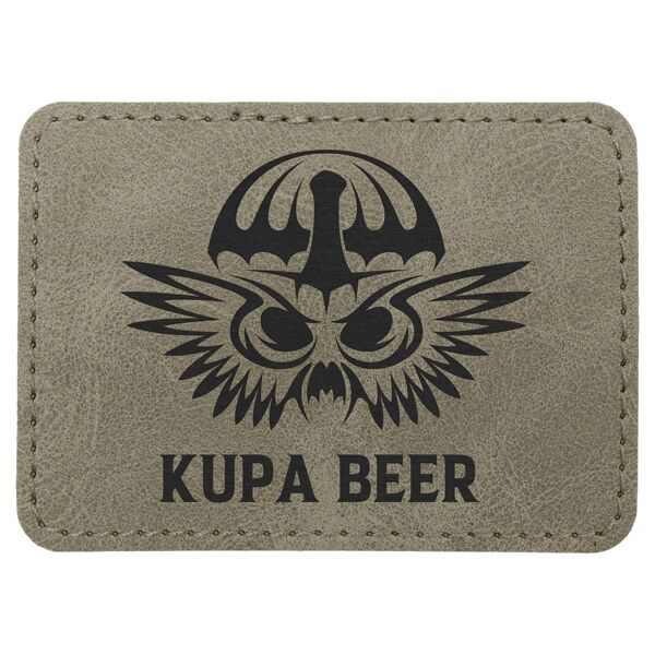 3 1/2" x 2 1/2" Light Premier Laserable Leatherette Rectangle Patch with Kota Pro Adhesive -Creekside Collection Thumbnail